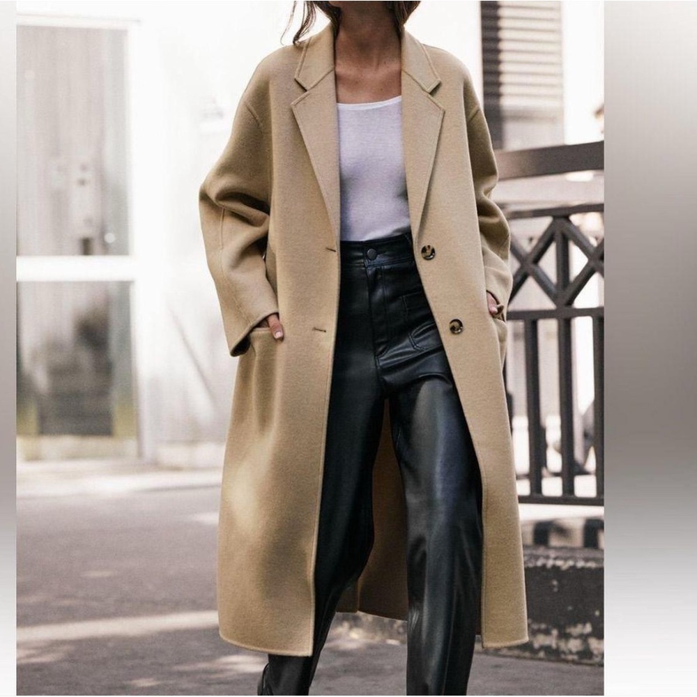 Zara | Wool Blend Taupe Beige Coat